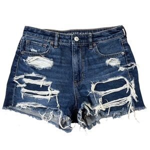 American Eagle Shorts Sz. 4 Blue‎ Distressed Summer Comfort Cool Casual Trend